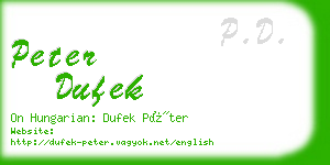 peter dufek business card